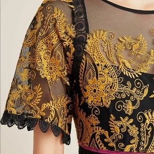 Anthropologie Jacquin Embroidered Midi dress 6P BN